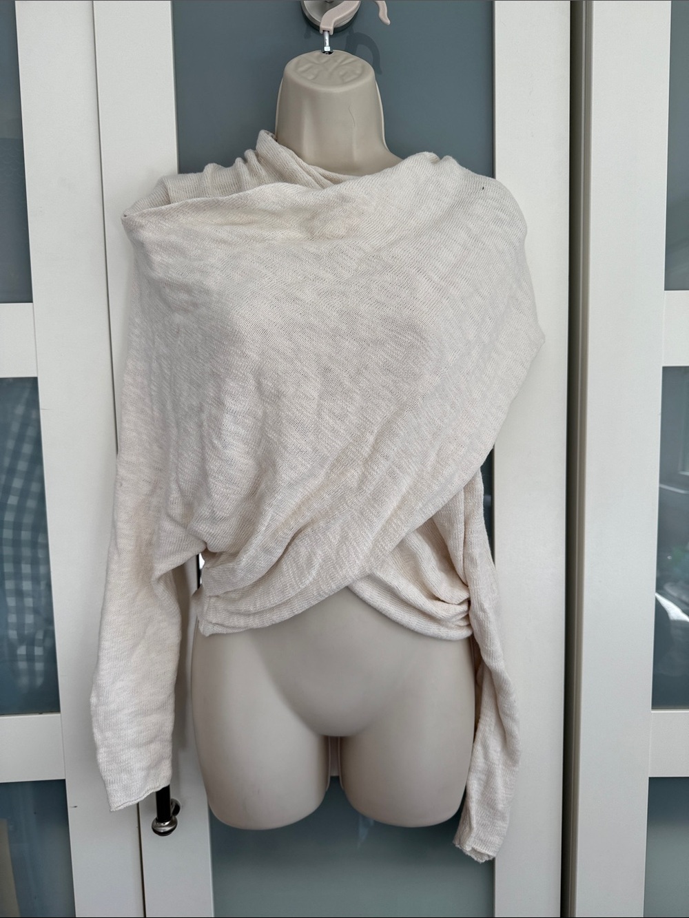 Free People Lightweight Cream Wrap Sweater Small